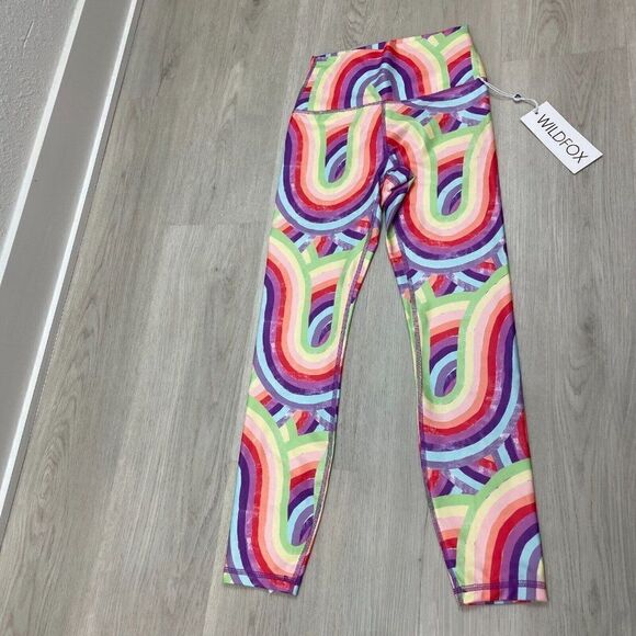 Wildfox High Waisted Leggings Womens Small Rainbow Soleil Cropped - Picture 1 of 3